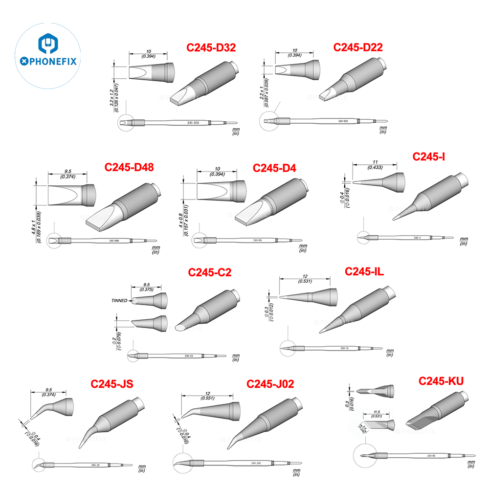 Electronics Repair Kit With Soldering Iron - Pontas da série oem c245 c470
