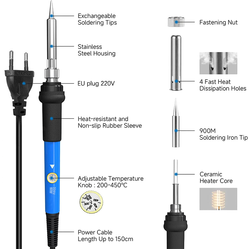 Kit de Ferro de Solda Elétrico - Electronics Repair Kit With Soldering Iron avaliação e preço